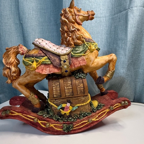 Handcrafted Ceramic Rocking Horse Figurine - Picture 1 of 7
